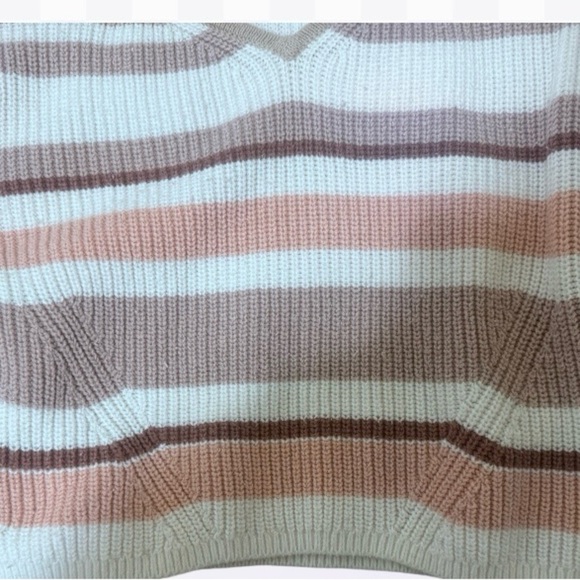 Abercrombie & Fitch V-Neck Sweater - Pink, Brown, Cream - Picture 5 of 6
